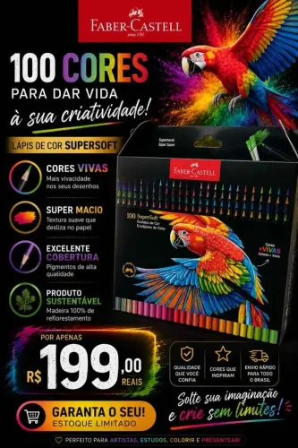 Lápis De Cor 100 Cores - Supersoft Faber Castell