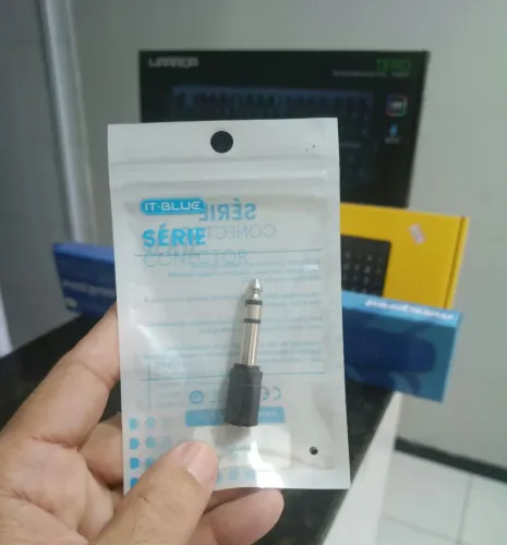 Plug adaptador P10 Estéreo x P2 Fêmea 