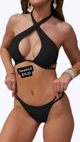 Biquíni Feminino Preto Tamanho G