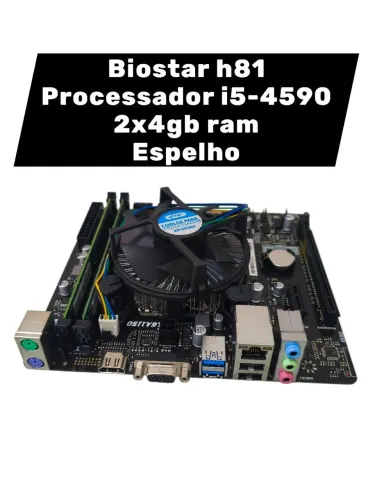 4 kit novo placa h81+ processadores i5+2x4gb ram+ espelhos