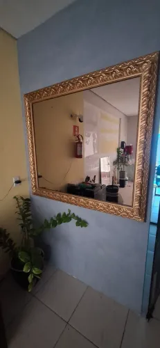 Espelho Bronze com moldura barroca dourada