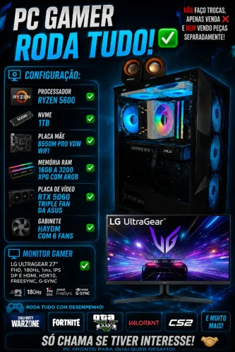 Vendo Cpu Gamer + monitor 180hz