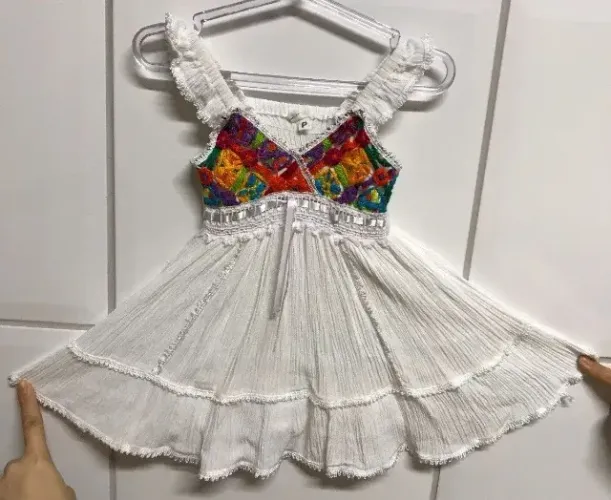 Vestido Saída de Praia Infantil Bebê Menina - Tam. P