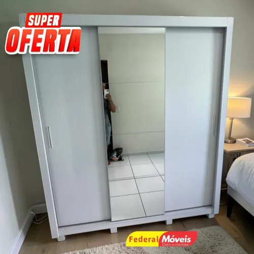 Guarda Roupa Casal com Espelho 3 Portas 4 Gavetas - Mega Oferta!
