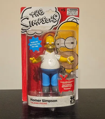 Boneco Figura de Ação Homer Simpson The Simpsons Talking Figure 25 anos na Embalagem
