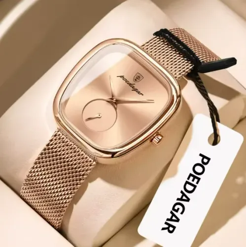 Relógio Feminino Poedagar Design Exclusivo e Elegância em Aço