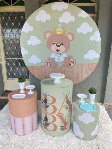 Pegue e Monte chá de fralda urso