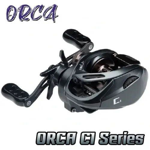 Carretilha C1 - Orca (D1 Fishingfans) manivela lado esquerdo