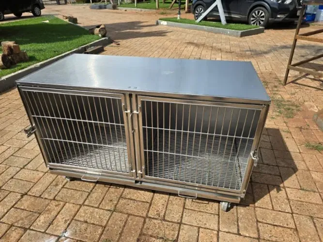 Gaiola inox dupla profissional com rodas