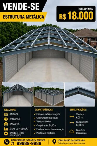 Estrutura Metálica pronta para montagem.