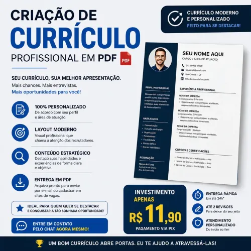 Currículo profissional em PDF