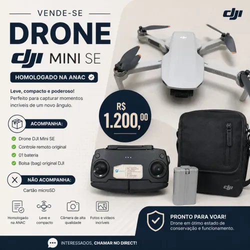 Drone DJI Mini SE - Homologado na ANAC