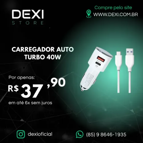 CARREGADOR AUTO TURBO 40W