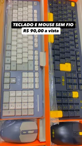 Teclado e mouse sem fio wireless 