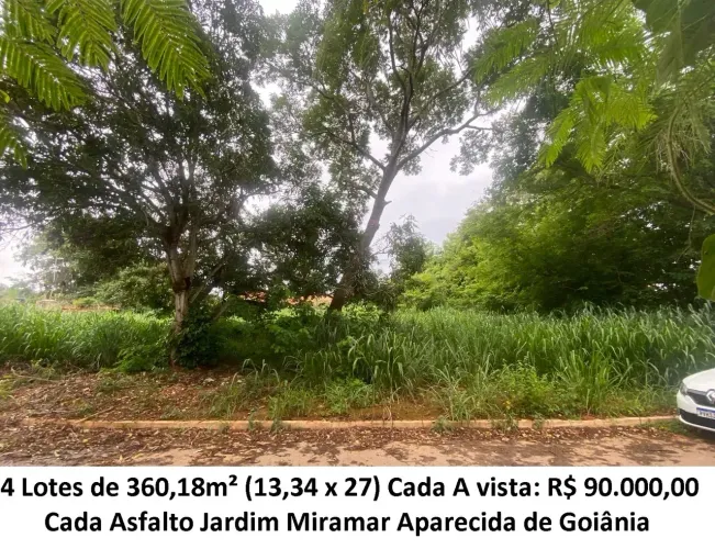 Leia a descrição: 4 Lotes de 360,18m² (Asfalto) Jardim Miramar