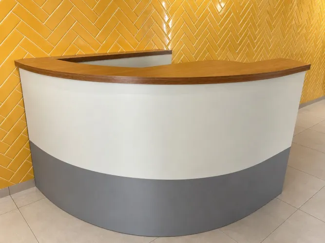 Balcão de Atendimento Curvo em MDF - Recepção, Loja ou Escritório