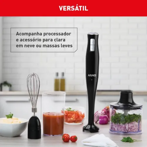 Mixer Arno TurboMix Pro 400W MX31, 3 em 1 com Processador de 600ml, Batedor para Claras e