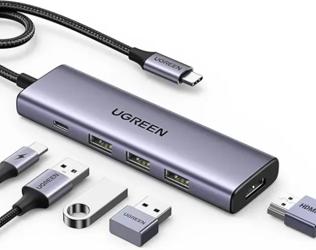 UGREEN Hub USB C - ideal para MacBook (1 HDMI + 3 USB + 1 Tipo C)