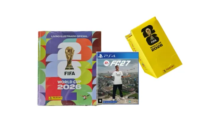 KIt Fc 27 Ps4 + Dispenser 100 Envelopes Copa do Mundo + Turma da Monica