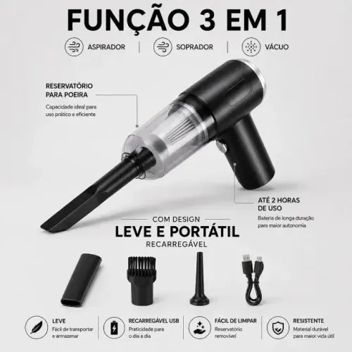 Aspirador de Pó Portátil - Pague na entrega