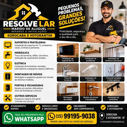Marido de Aluguel | Pequenos Reparos e Instalações