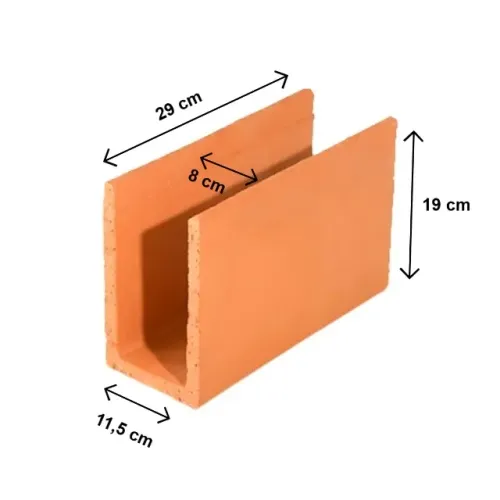 Tijolo Canaleta 11,5x19x29 cm - 4,70 / unidade