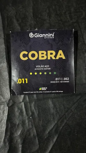 Encordoamento Violão Aço Giannini Cobra Bronze 011-052