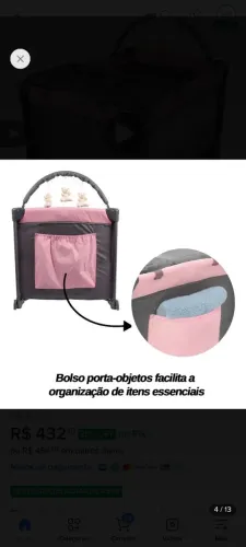 Berço chiqueirinho portátil