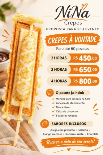 Evento com crepe no palito