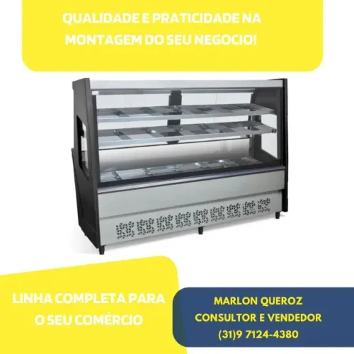 Balcão Avícola 2M Vidro Reto Polar