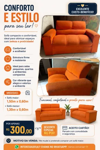 ? Sofá Compacto e Confortável - Excelente Custo-Benefício! ?