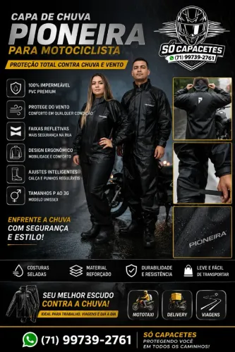 Capa de chuva impermeável para Motociclista
