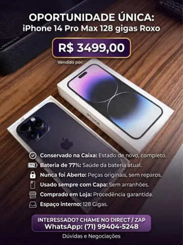 (BAIXEI) iPhone 14 Pro Max Roxo 128G
