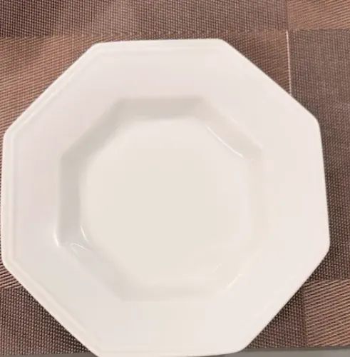 5 unidades pratos fundos, porcelana schmidt, cor branca, modelo prisma