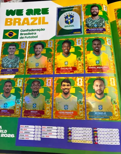 Figurinhas Seleção Brasileira Dourada Copa 2026 Premium