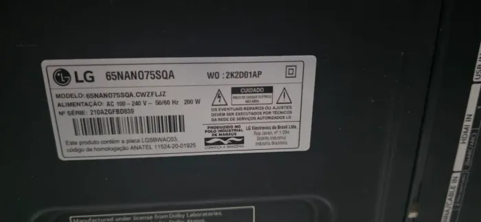TV 65 para retirada de peças 