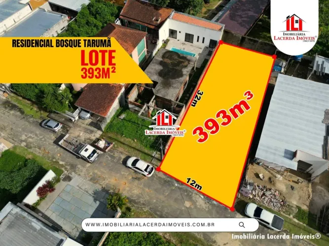 Condomínio Bosque Tarumã, 12x32= 393m², Plano, Limpo, Murado, com Registro de Imóveis