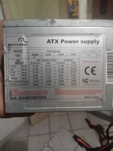 Fonte 400w total input 200w