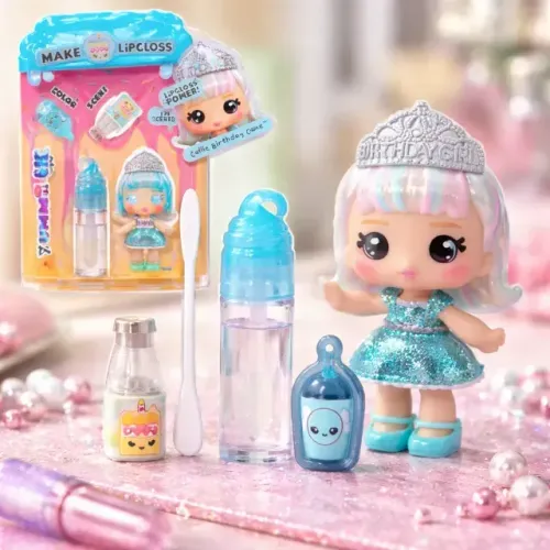 Boneca Yummiland Lipgloss Doll - Callie Birthday Cake Cor Azul NOVA