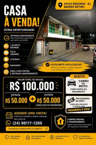 Vendo casa beira rio , proximo projeto vida