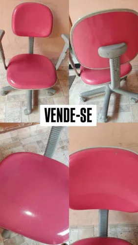 Cadeira para Escritório Quarto Computador Escola Rosa Giratória 
