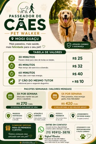 Passeador de Cães (Pet Walker) - Mogi Guaçu