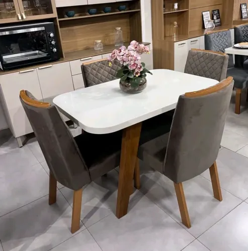 Mesa de jantar natal com 4 cadeiras MDF