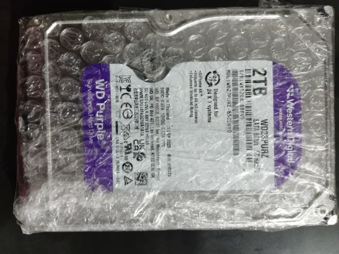 Hd sata wd purple 2 tb, bom para gravador de câmera modelo DVR