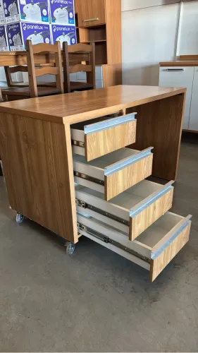 Mesa de estudo para escritório, Escrivaninha Mesa pra Computador 100% MDF com 4 Gavetas 