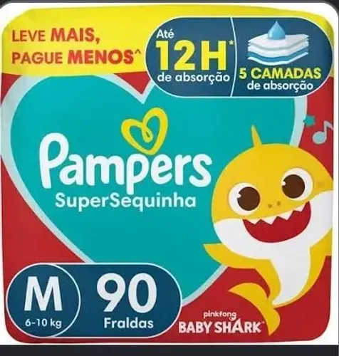 Fralda Pampers M 90u
