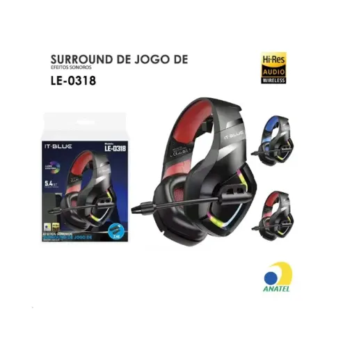 Headset Gamer Sem fio It-blue