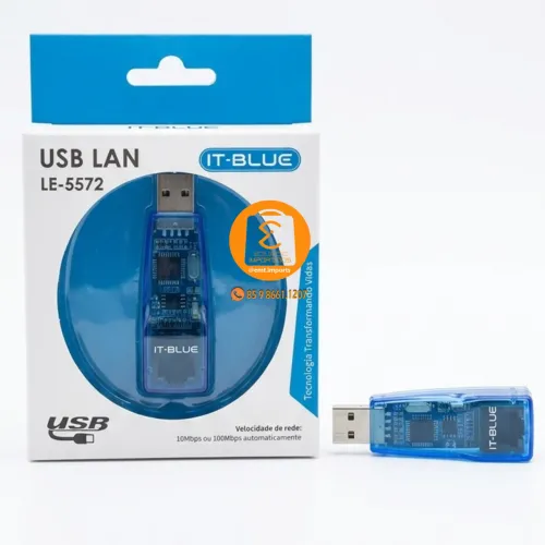 USB LAN Placa de Rede Externa para Internet Rj45, Adaptador Ethernet 10/100 PC, Notebook