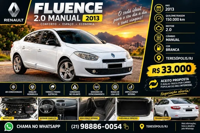 Renault Fluence Sed. Dynamique 2.0 16V Flex Mec. 2013
