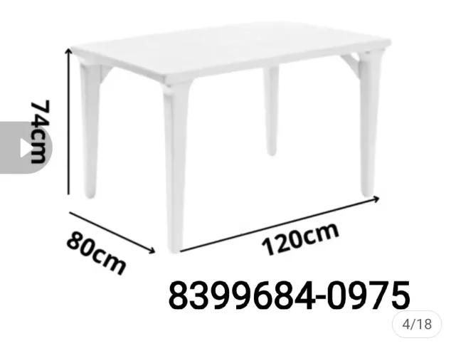 Mesa de plastico desmontavel 1.20x80 entrega grátis pra João Pessoa obs. Só amesa